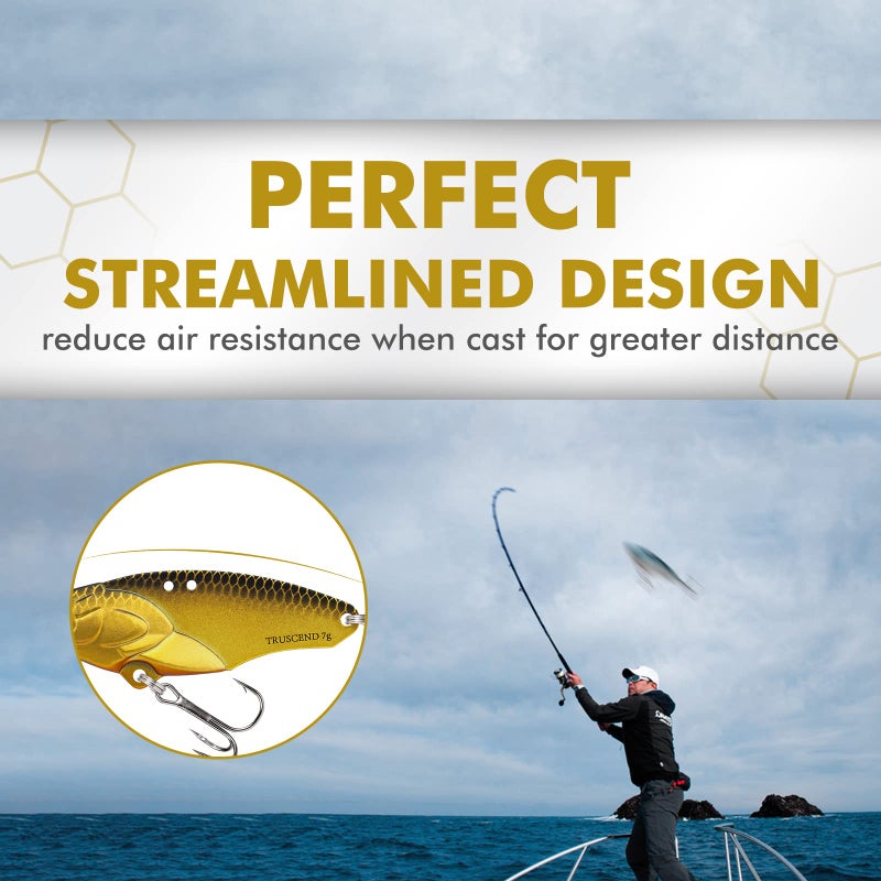 TRUSCEND Blade Bait for Bass Trout Walleye, Easy Catch Fishing Lures for All Levels & Species, Well-Made Long Cast VIB Blade Jig Spinner, VIBEspinner with BKK Sharp Hook, Freshwater Crappie Jigs 1/4oz - Image 5